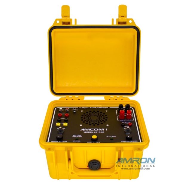 AMCOM I 2810-05 One Diver Communicator with Rechargeable Battery, Outdoor AC Power Module and International Locking Power Cord